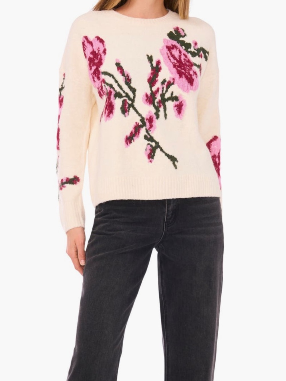 Beautiful 1. State Cream Sweater with Floral Details - Picture 5 of 11